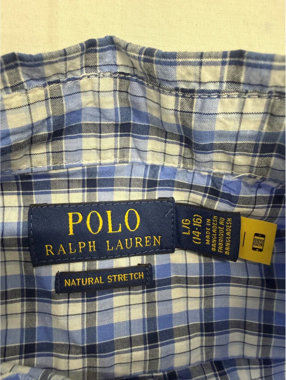 Polo Ralph Lauren Boys Blue Plaid Button-Down Shirt Large